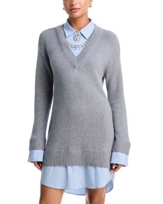 Cinq a Sept Necklace Santina Layered Look Mini Dress