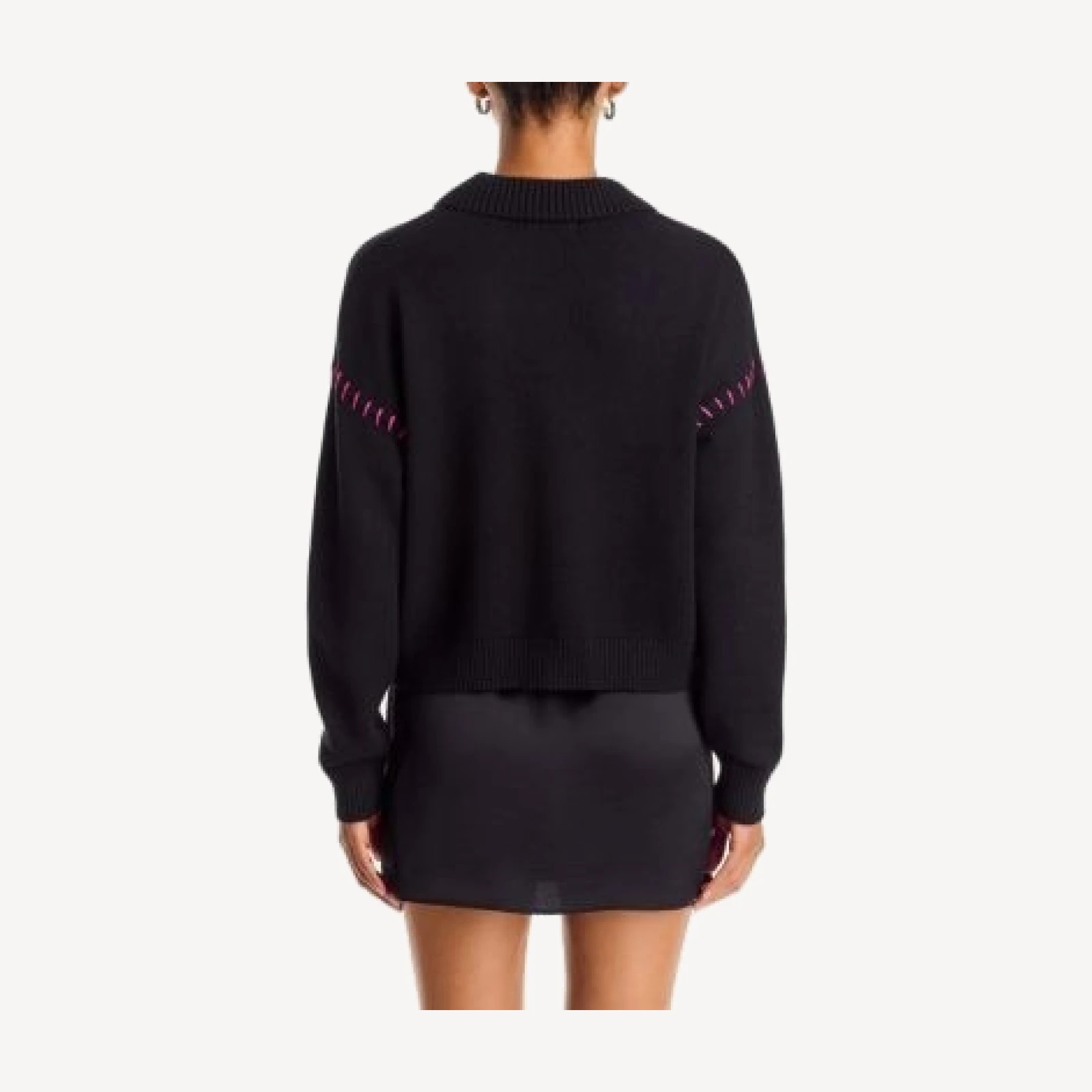 Aqua Whipstitched Polo Sweater - Exclusive