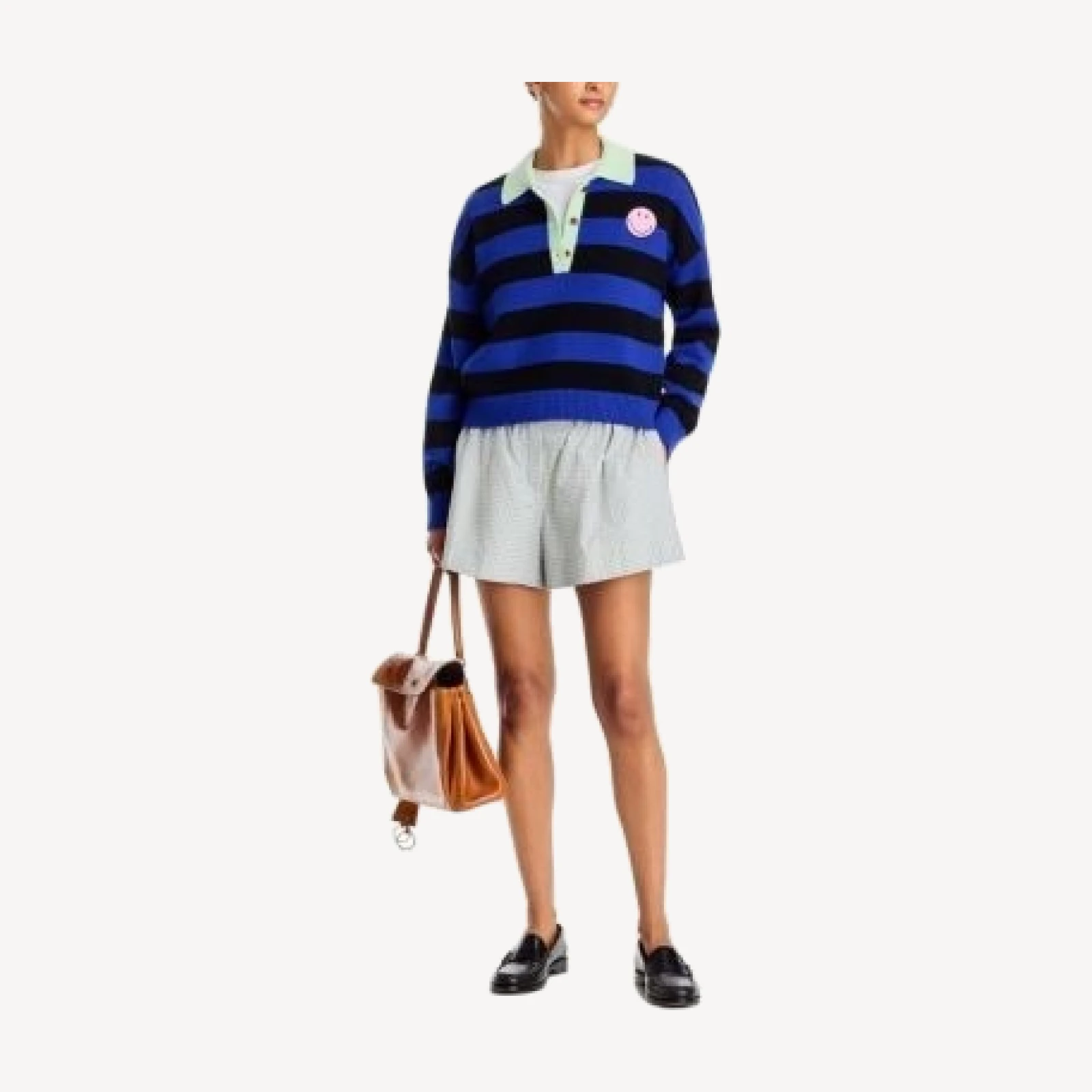 Aqua Smiley Face Rugby Sweater - Exclusive