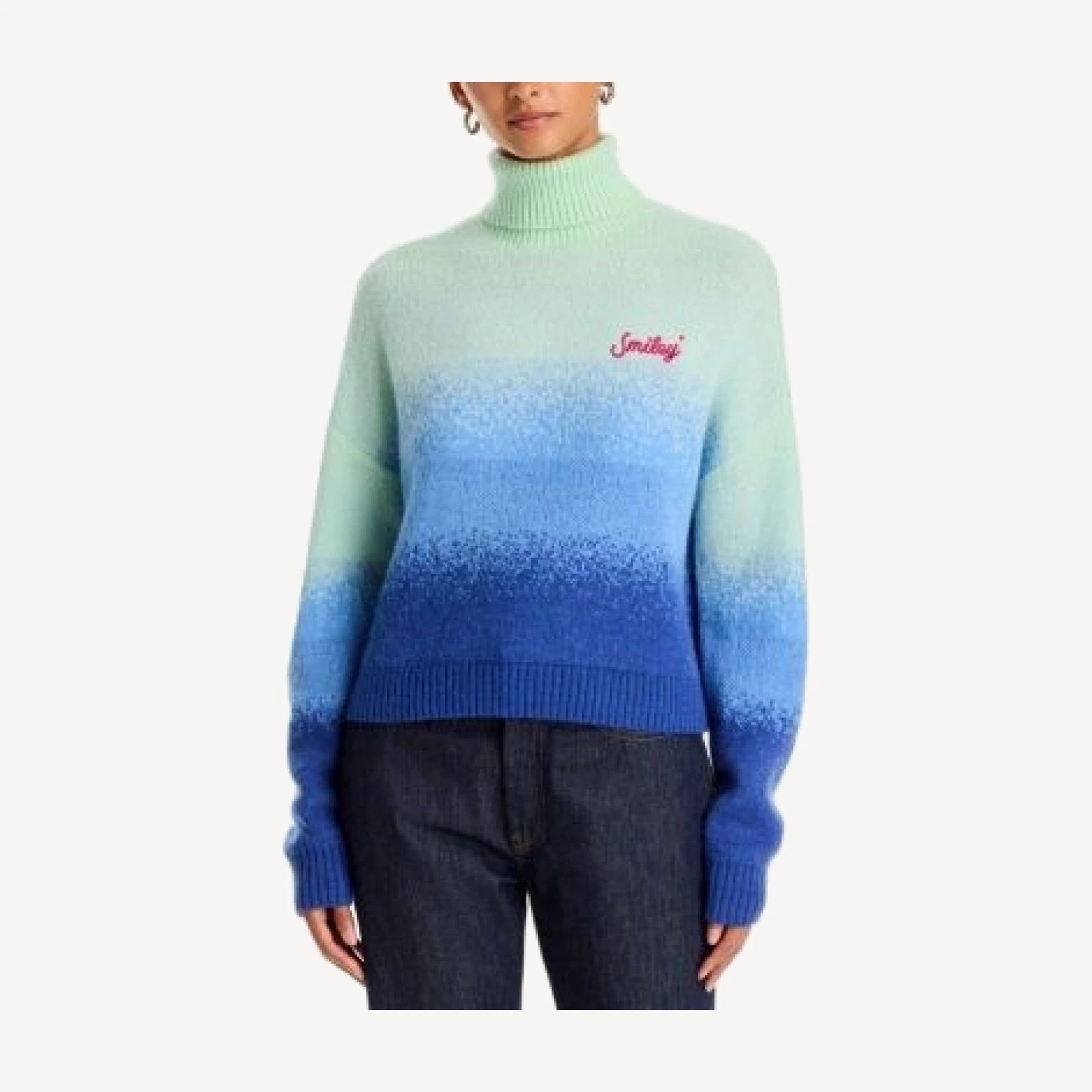 Aqua Ombre Turtleneck Sweater - Exclusive