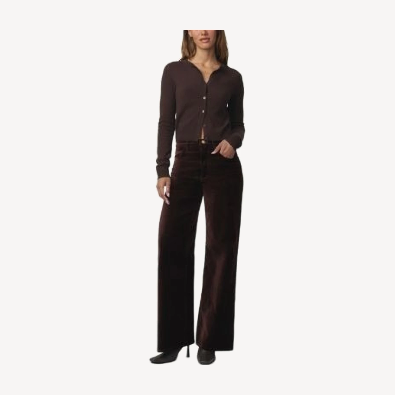 Joe's Jeans The Mia High Rise Wide Leg Velveteen Jeans in Coffee Bean