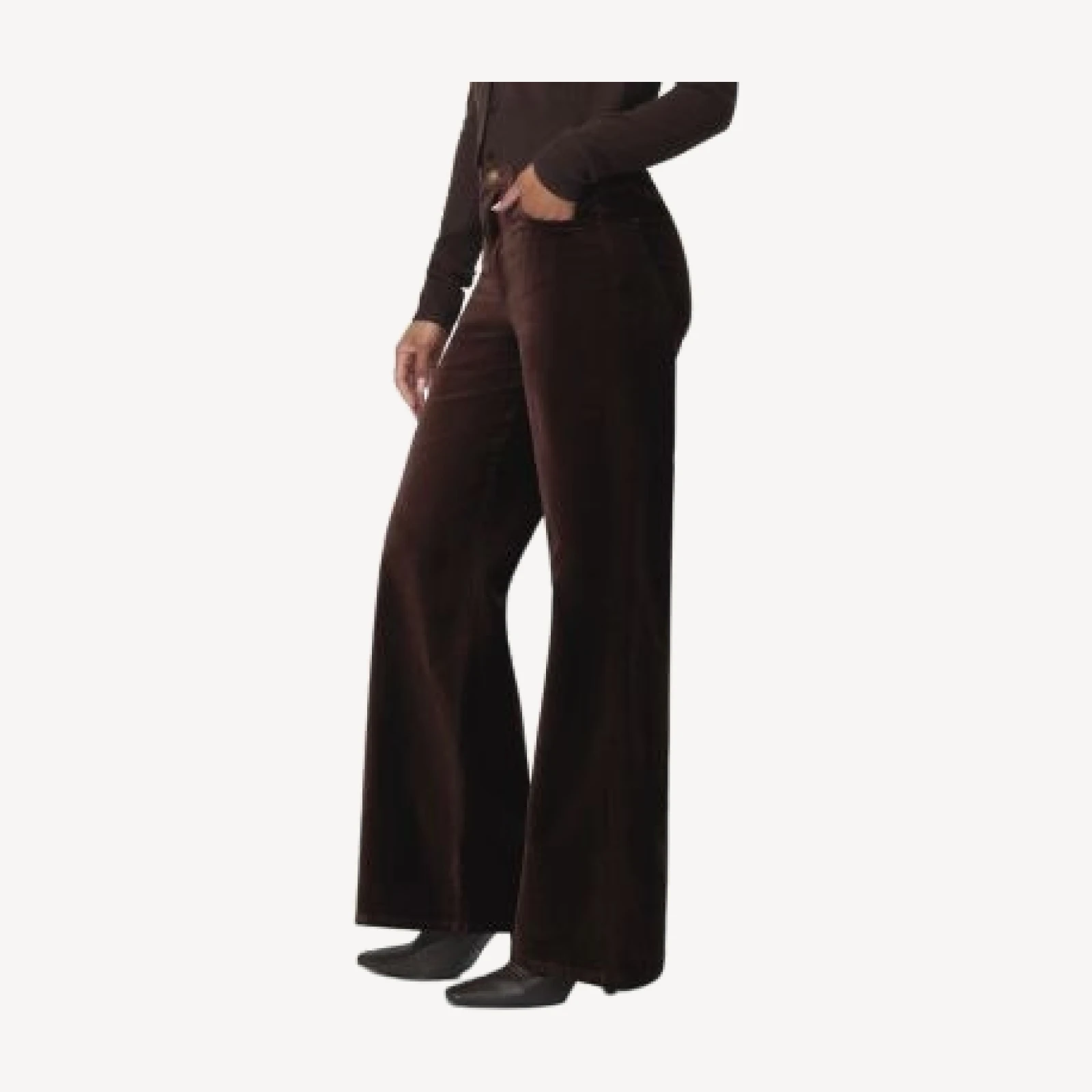 Joe's Jeans The Mia High Rise Wide Leg Velveteen Jeans in Coffee Bean