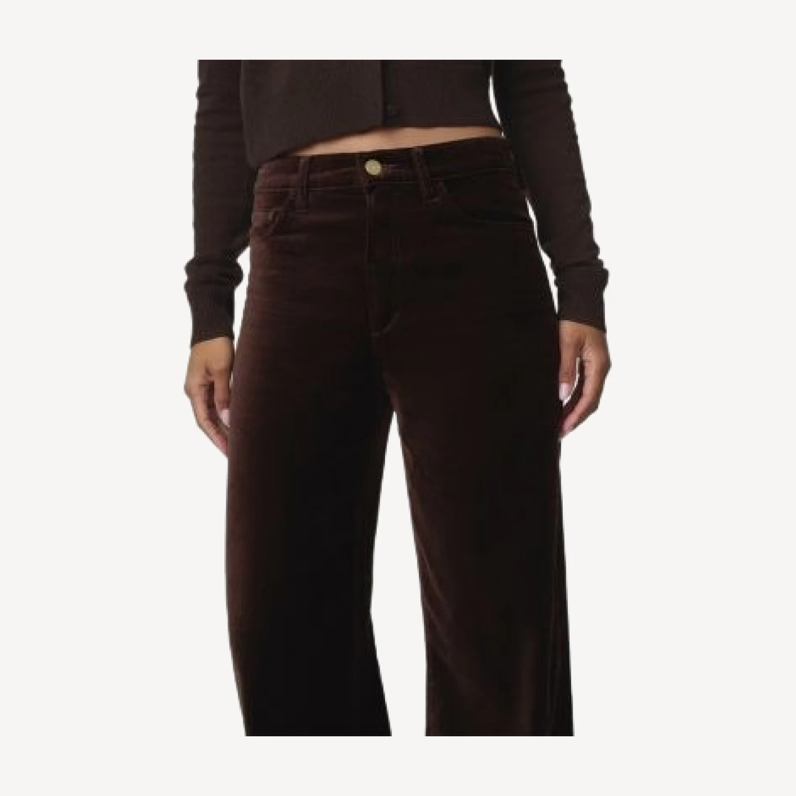 Joe's Jeans The Mia High Rise Wide Leg Velveteen Jeans in Coffee Bean
