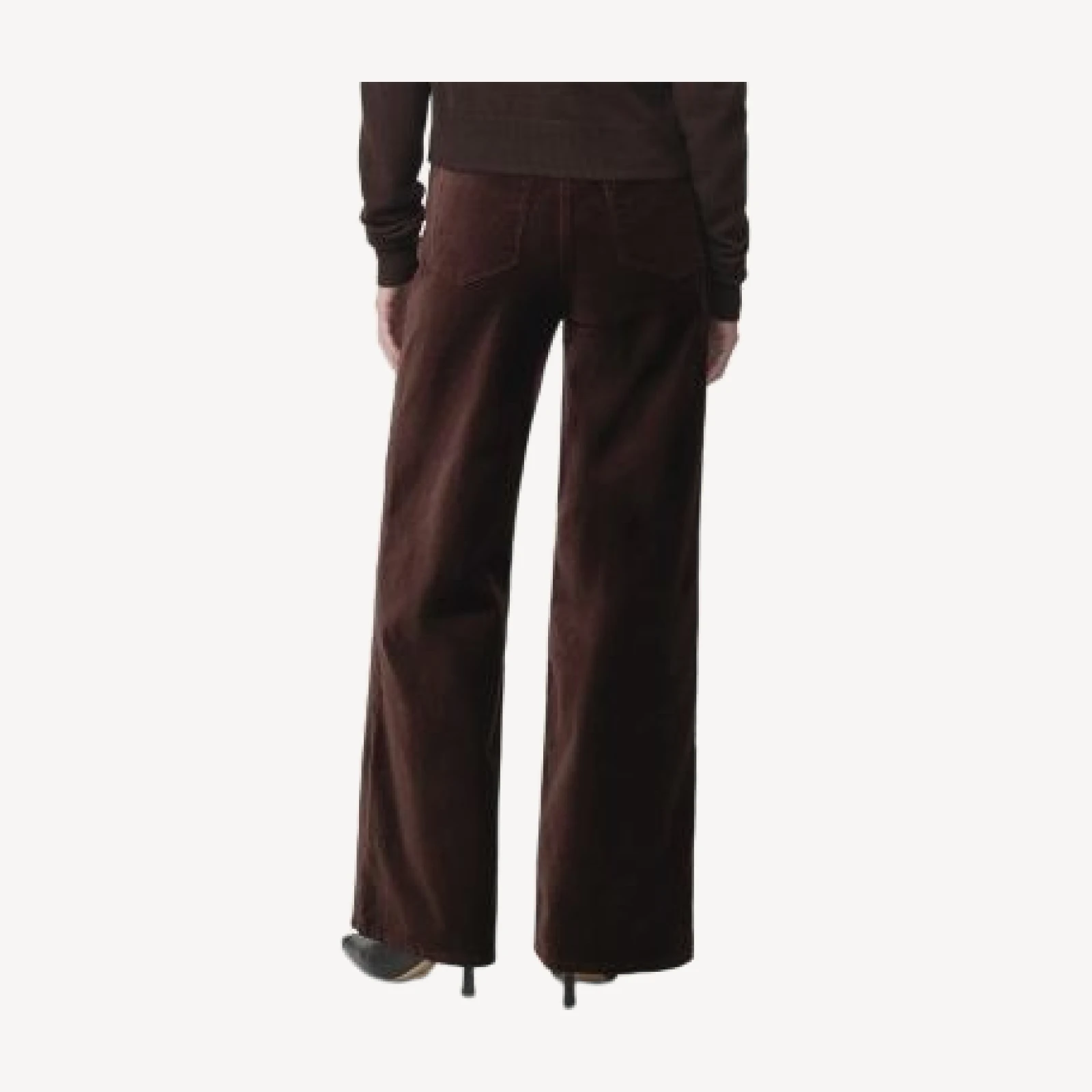 Joe's Jeans The Mia Petite Velveteen Wide Leg Jeans in Coffee Bean