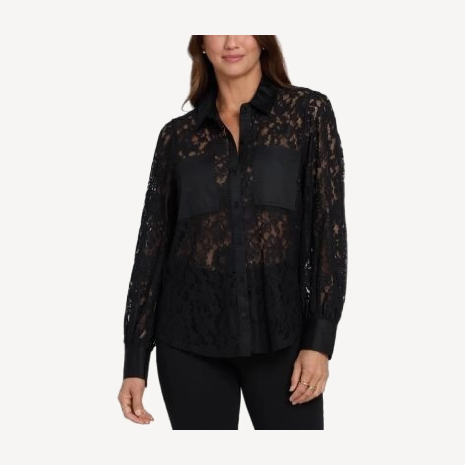 Nydj Eliza Long Sleeve Lace Blouse