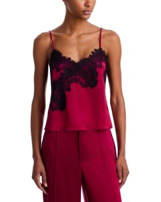 Cinq a Sept Sael Lace Trim Satin Top