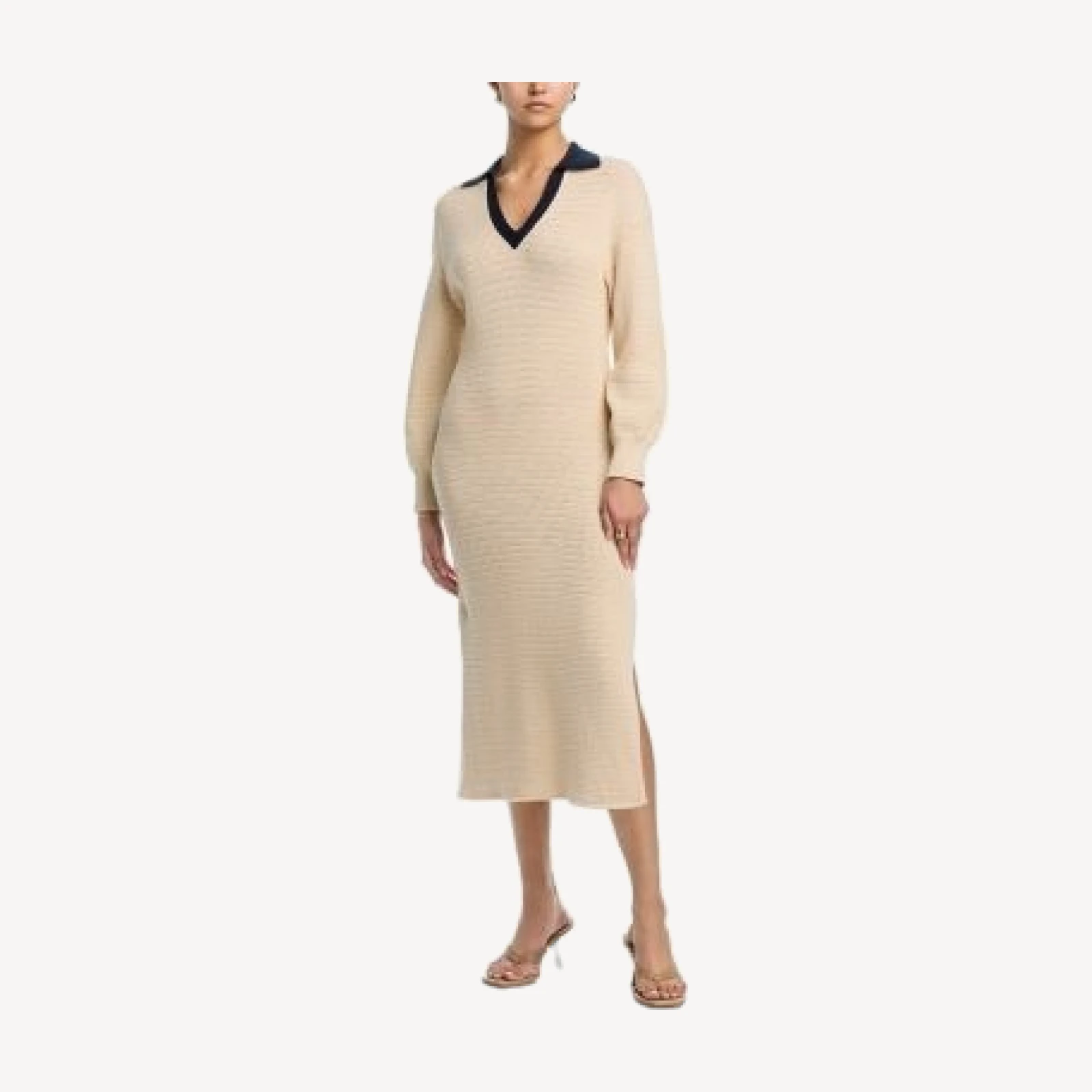French Connection Mozart Contrast Texture Knit Maxi Dress