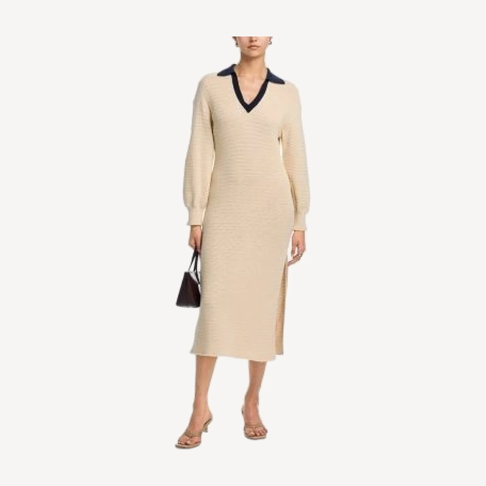 French Connection Mozart Contrast Texture Knit Maxi Dress