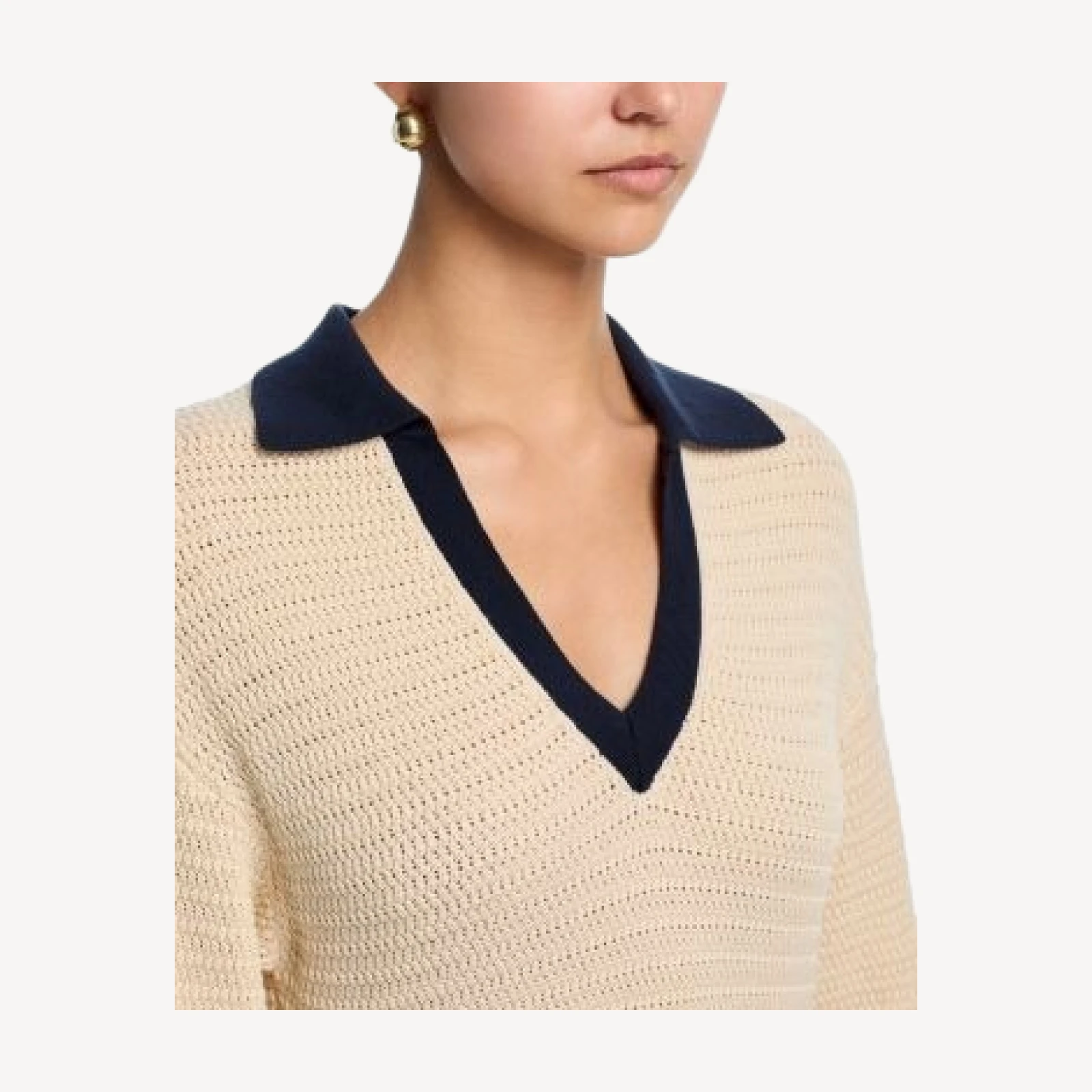 French Connection Mozart Contrast Texture Knit Maxi Dress