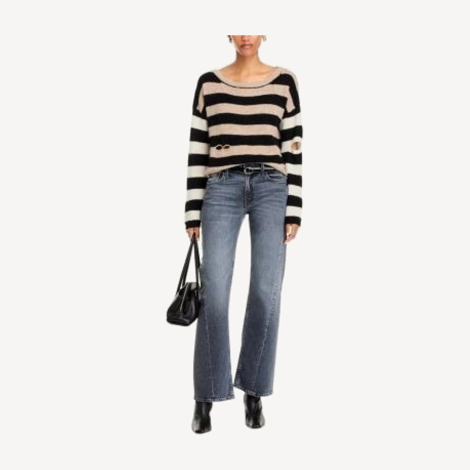Mother The Cold Shoulder Distressed Sweater
