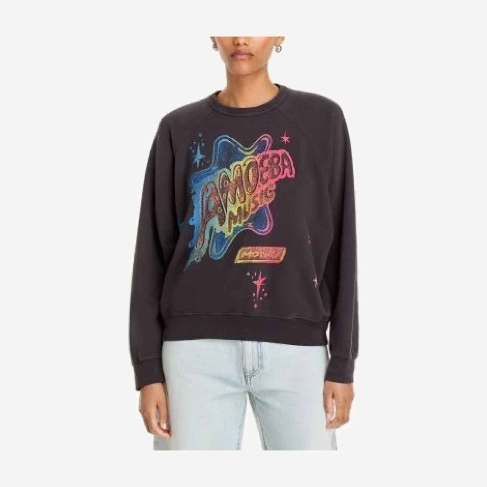 Mother The Biggie Concert Cotton Graphic Sweatshirt