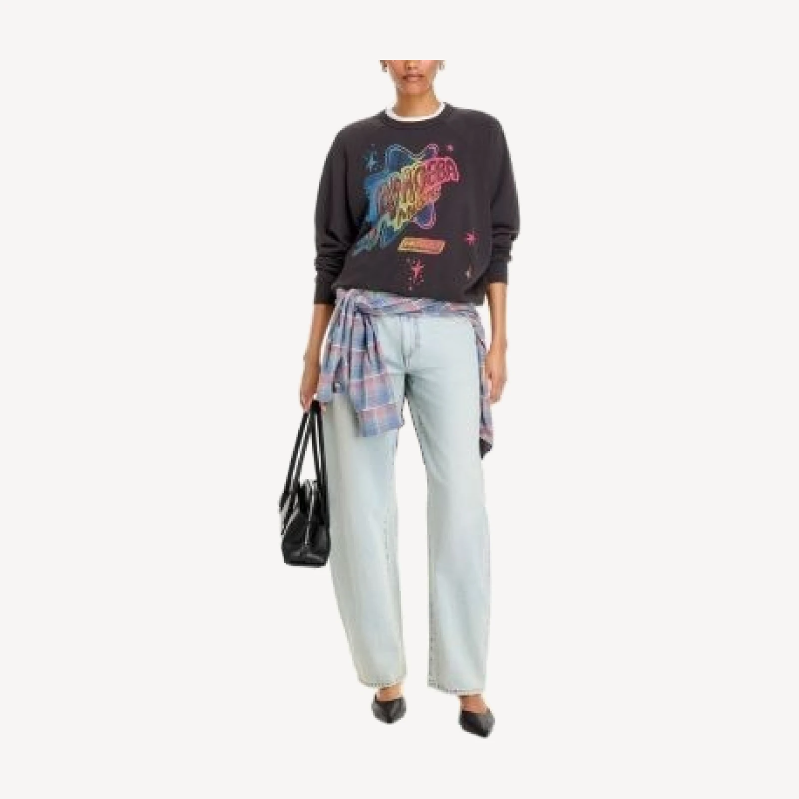 Mother The Biggie Concert Cotton Graphic Sweatshirt