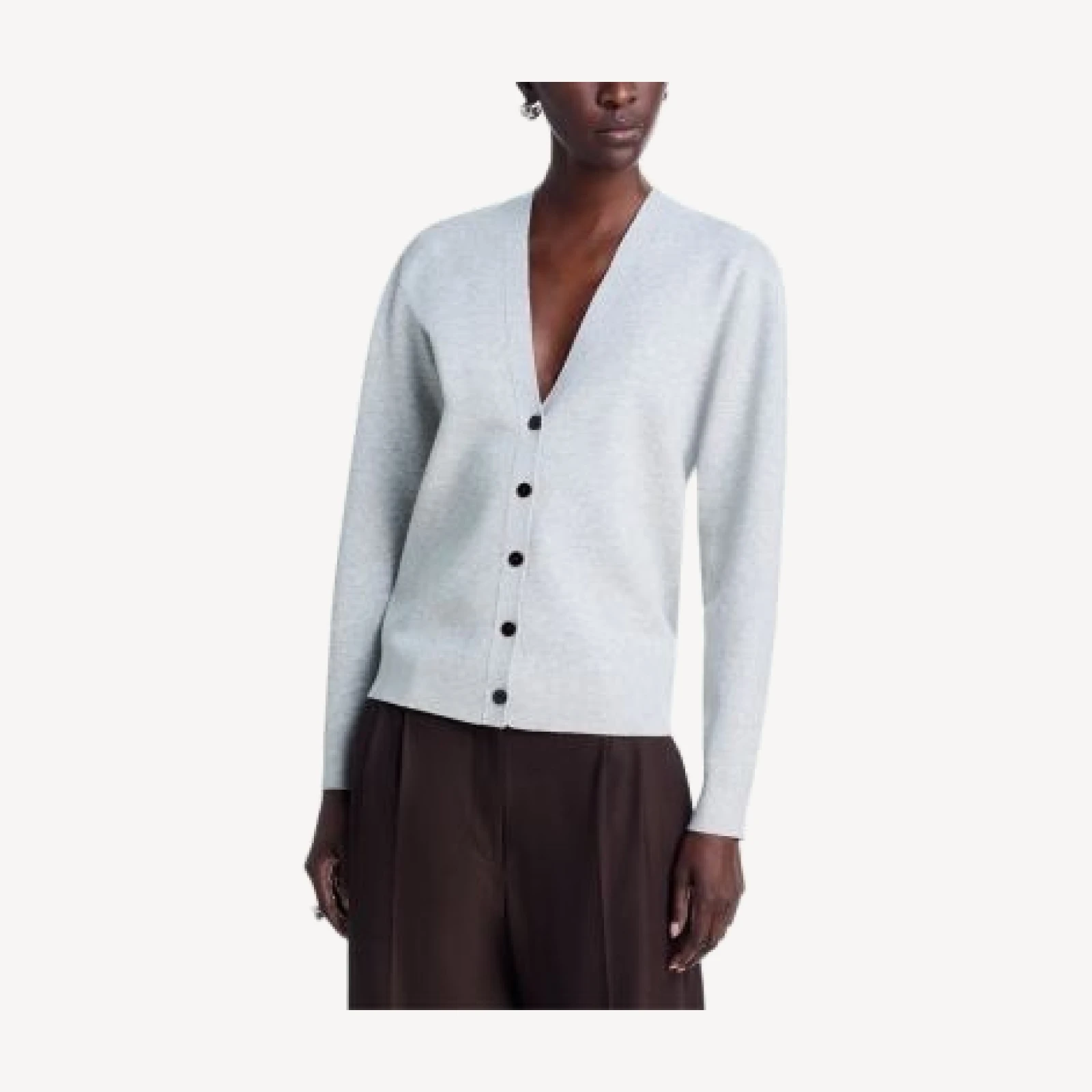 Theory V Neck Long Sleeve Cardigan Sweater
