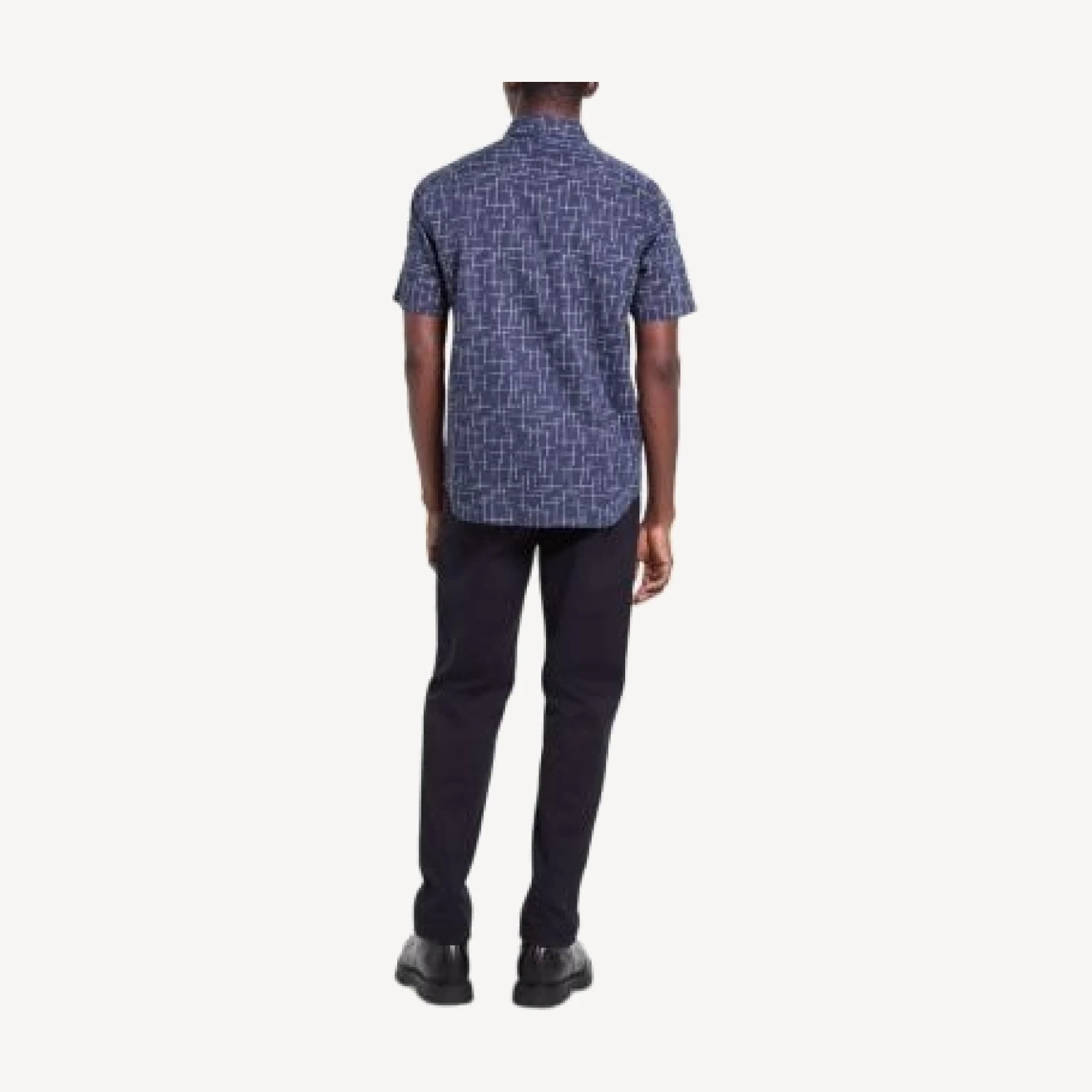 Theory Irving Etched Grid Short Sleeve Shirt