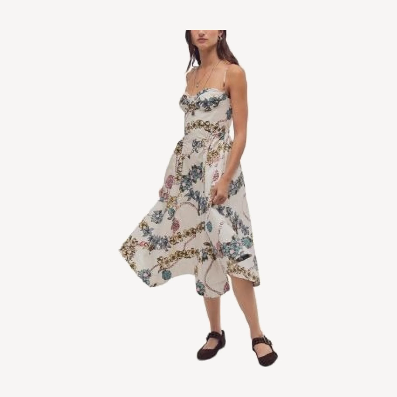 Free People Cherish Printed Midi Dress