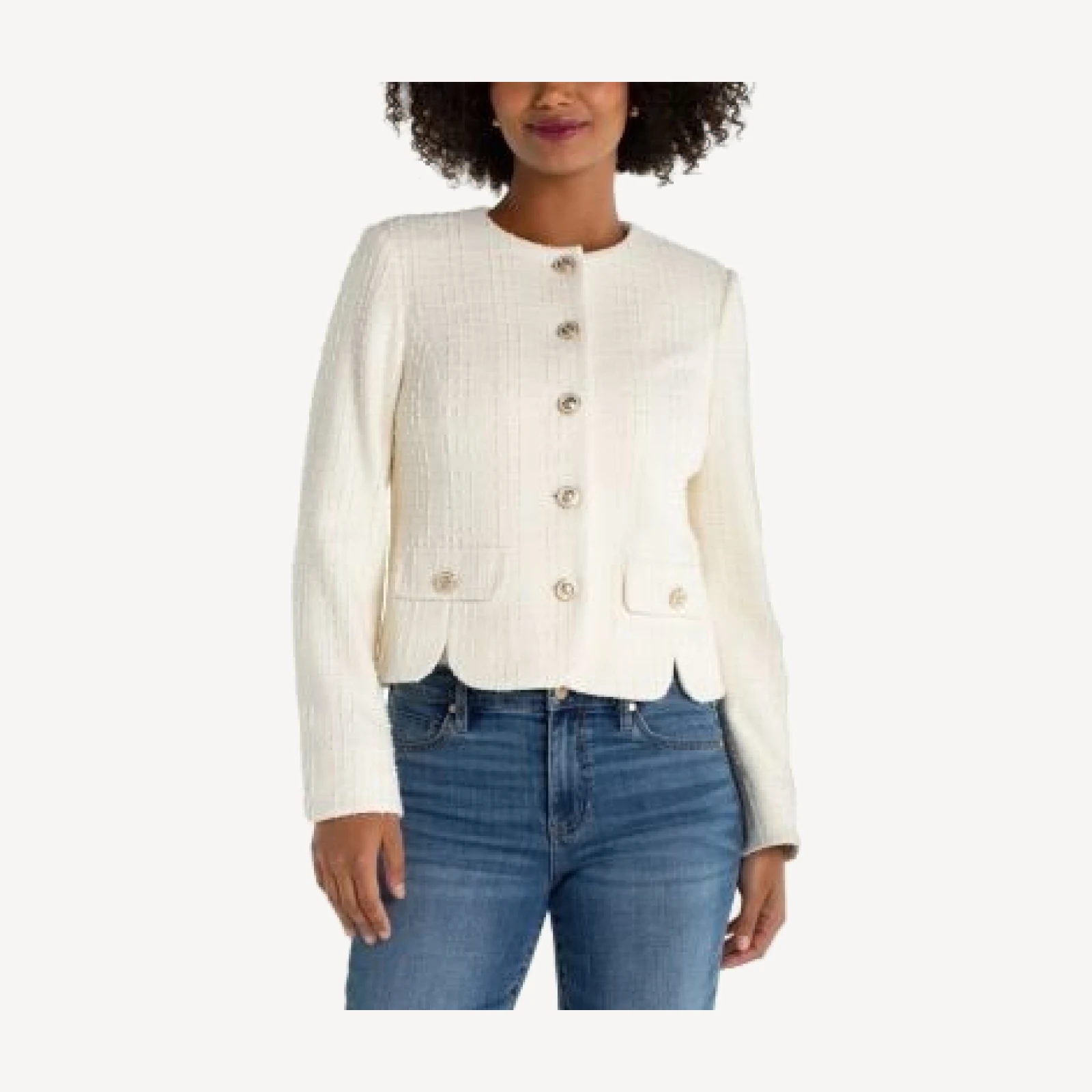 Liverpool Los Angeles Collarless Boucle Jacket