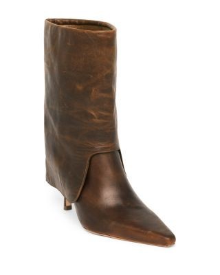 Cinq a Sept Women's Anita Fold Over Distressed Leather Boots