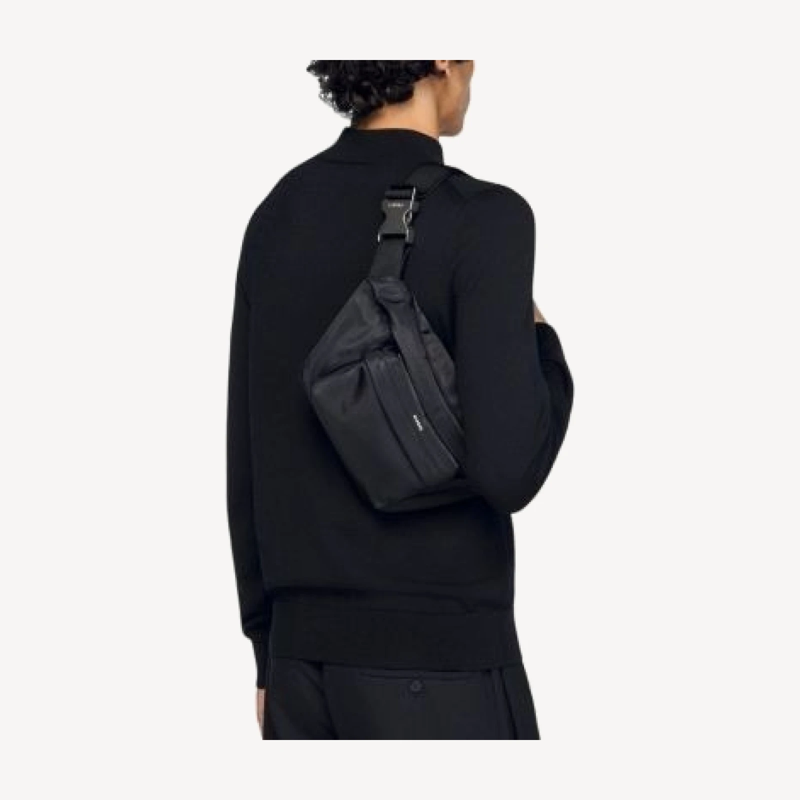 Sandro Technical Fabric Shoulder Bag