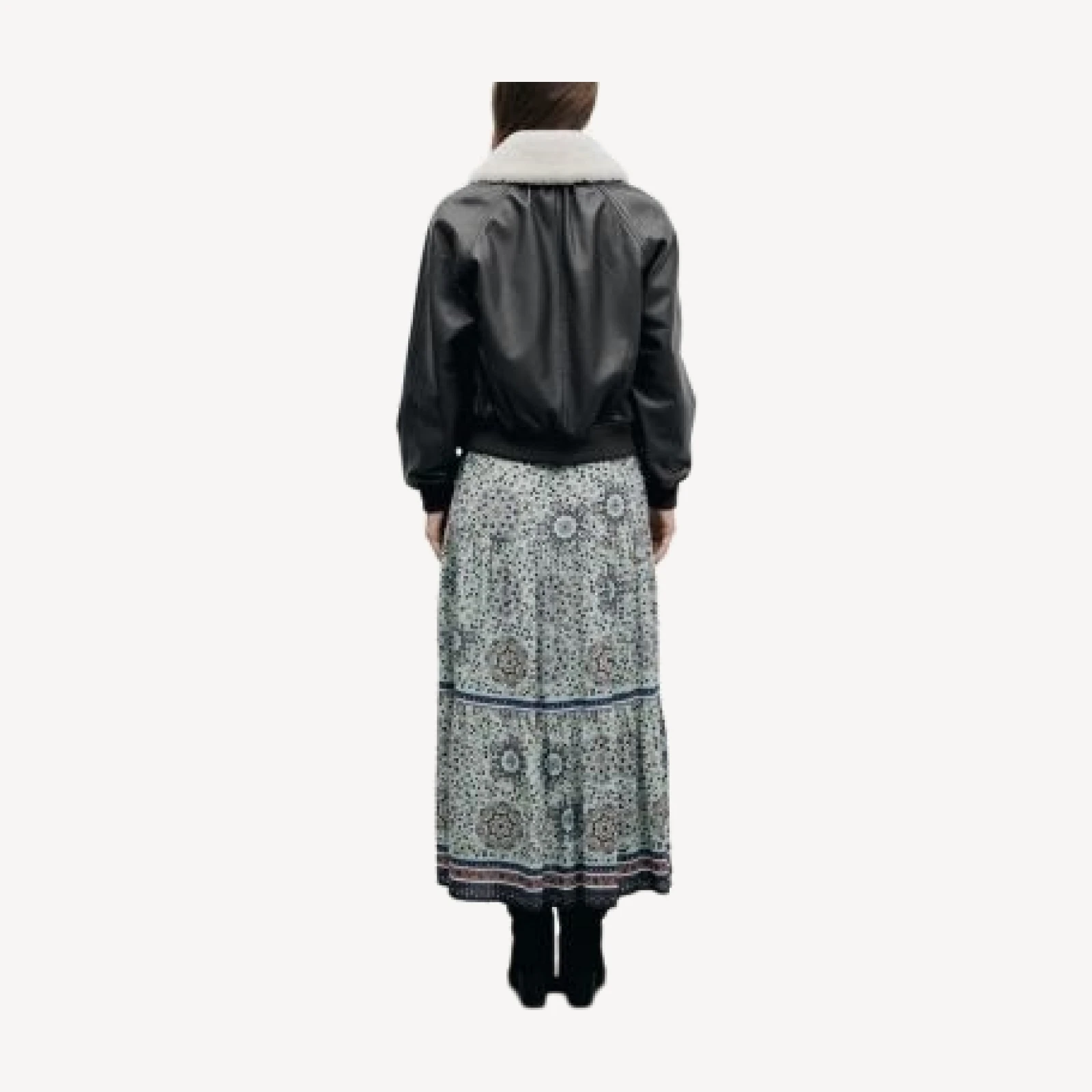 Gerard Darel Paola Leather Zip Front Bomber Jacket
