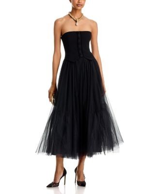 Cinq a Sept Lunelle Strapless Midi Dress