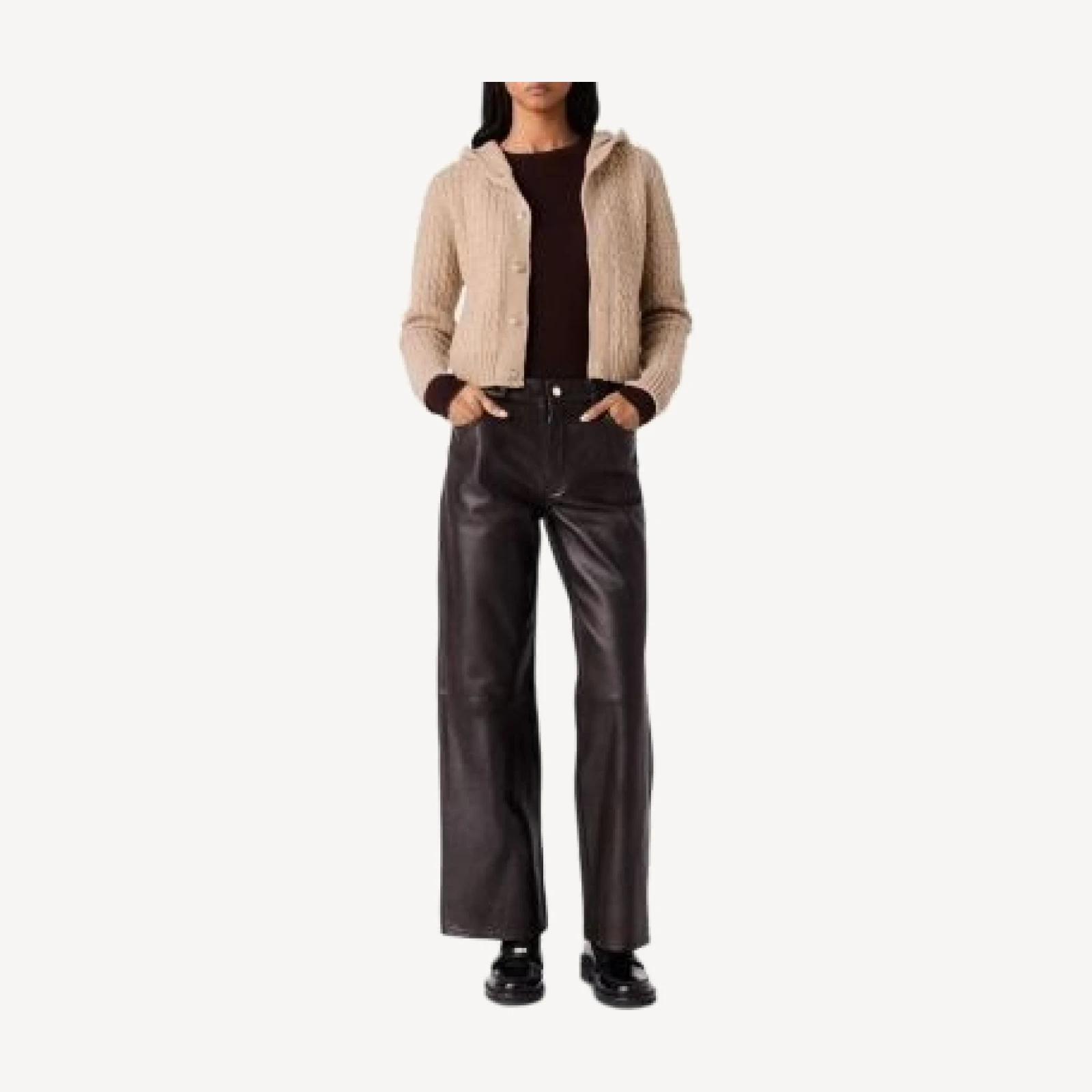 Maje Wool Hooded Cardigan Sweater