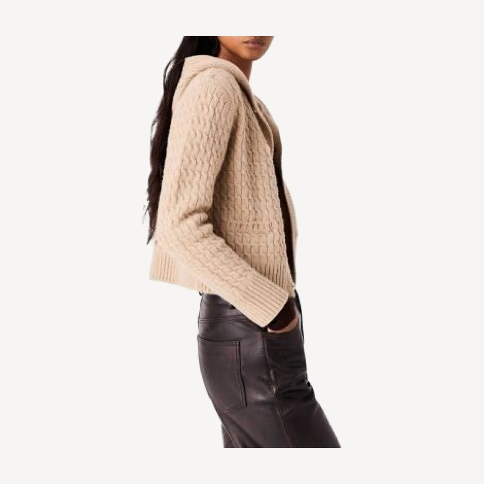 Maje Wool Hooded Cardigan Sweater