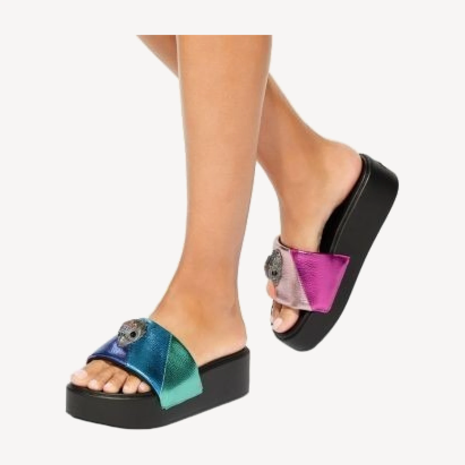 Kurt Geiger London Women's Meena Eagle Platform Slides