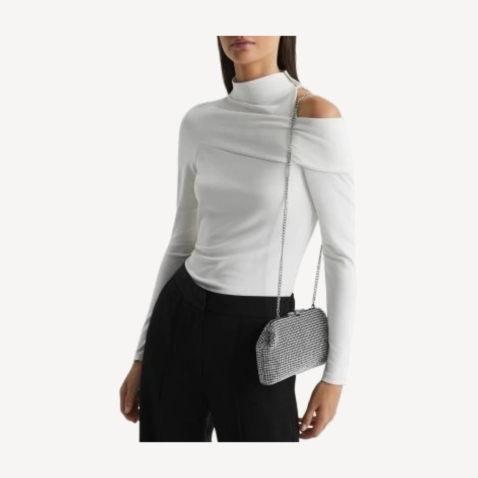Reiss Adaline Crystal Clutch Bag