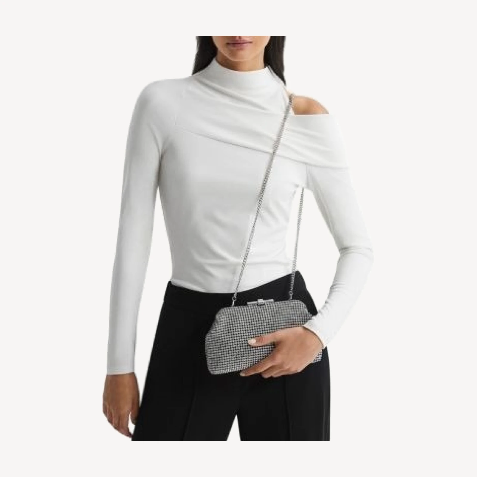 Reiss Adaline Crystal Clutch Bag