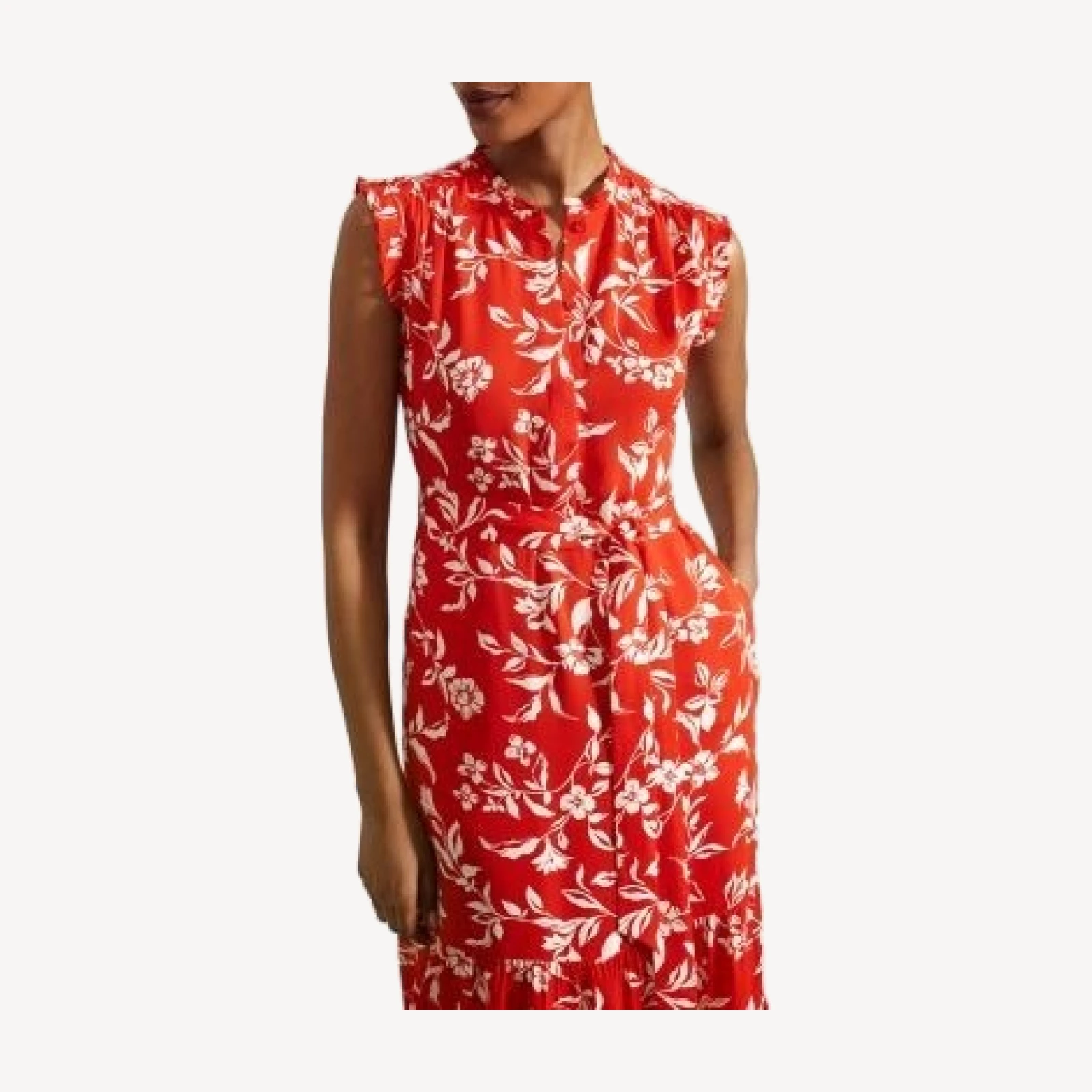 Hobbs London Elsa Ruffled Midi Dress