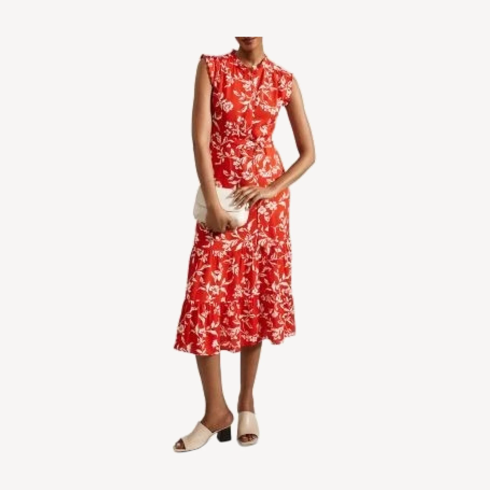 Hobbs London Elsa Ruffled Midi Dress