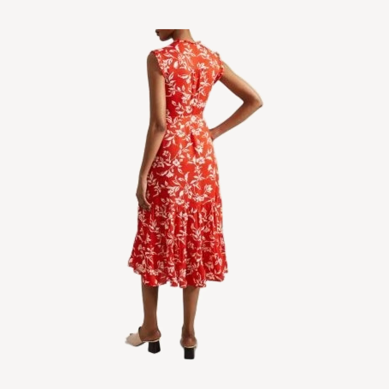 Hobbs London Elsa Ruffled Midi Dress