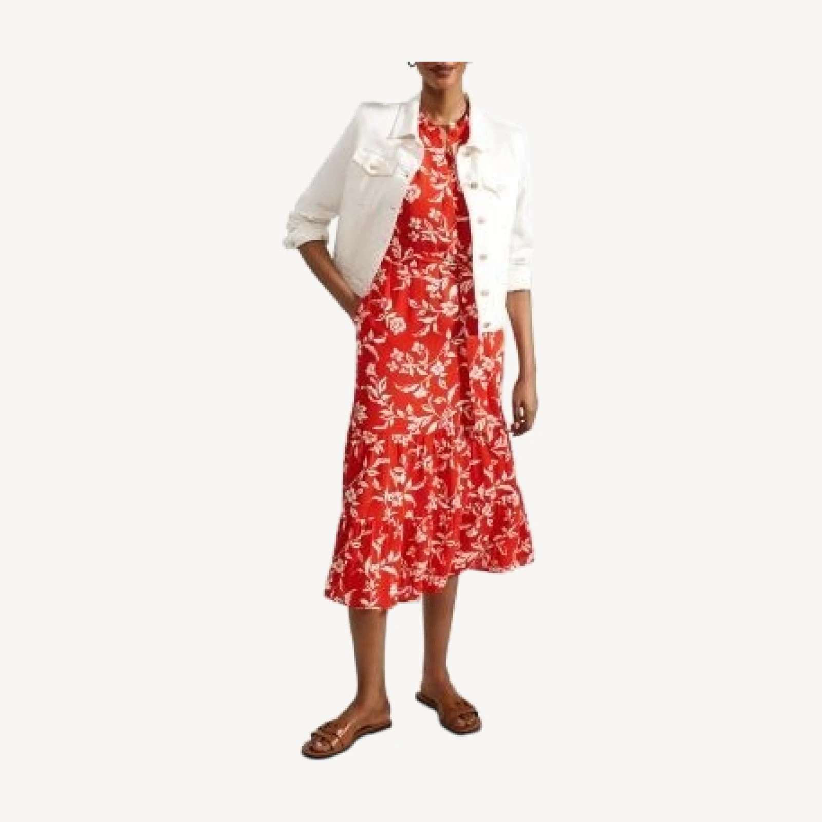 Hobbs London Elsa Ruffled Midi Dress
