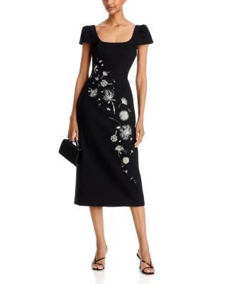 Cinq a Sept Ilana Embellished Square Neck Column Dress