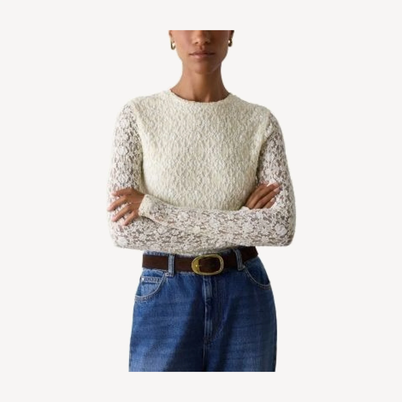 Whistles Long Sleeve Lace Top
