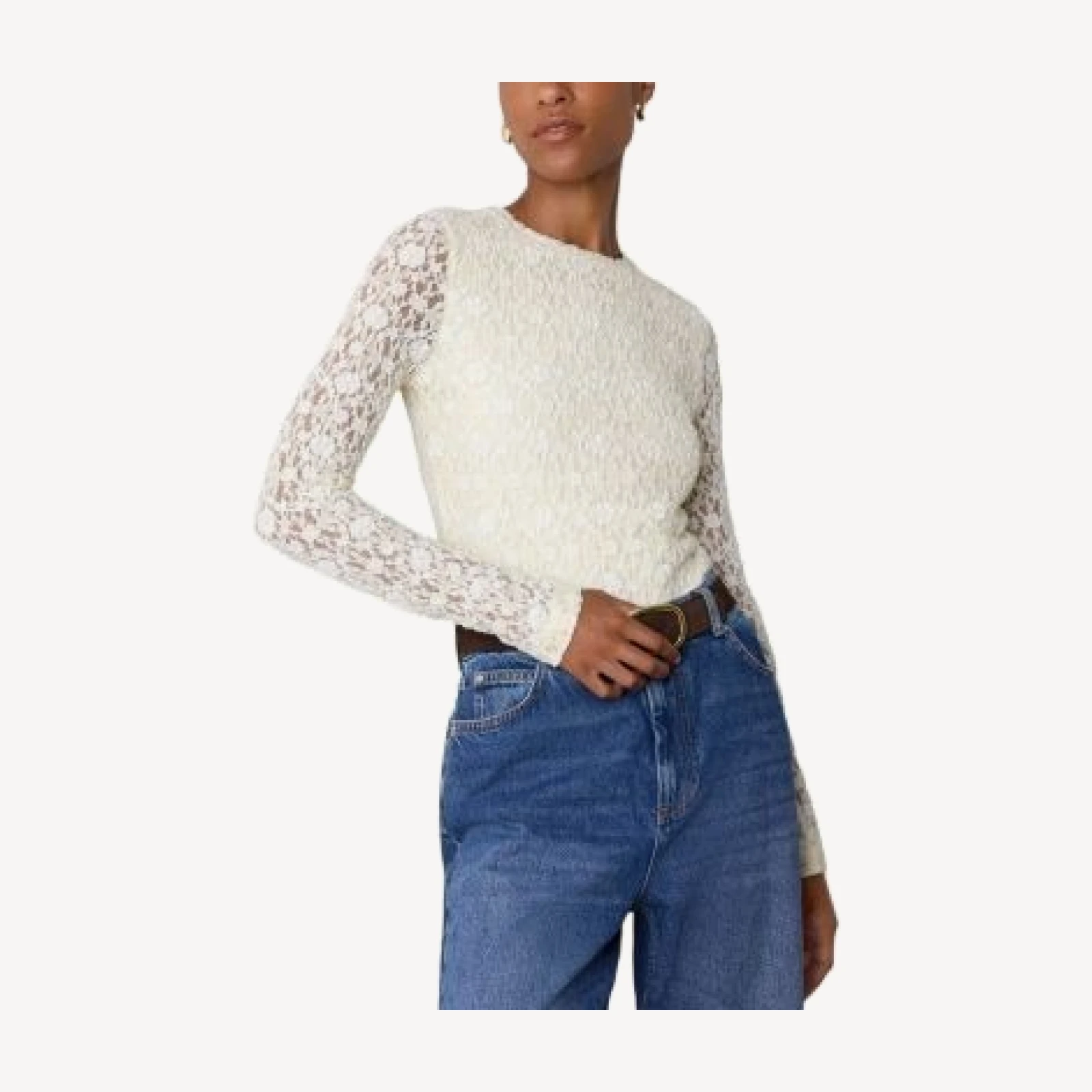 Whistles Long Sleeve Lace Top