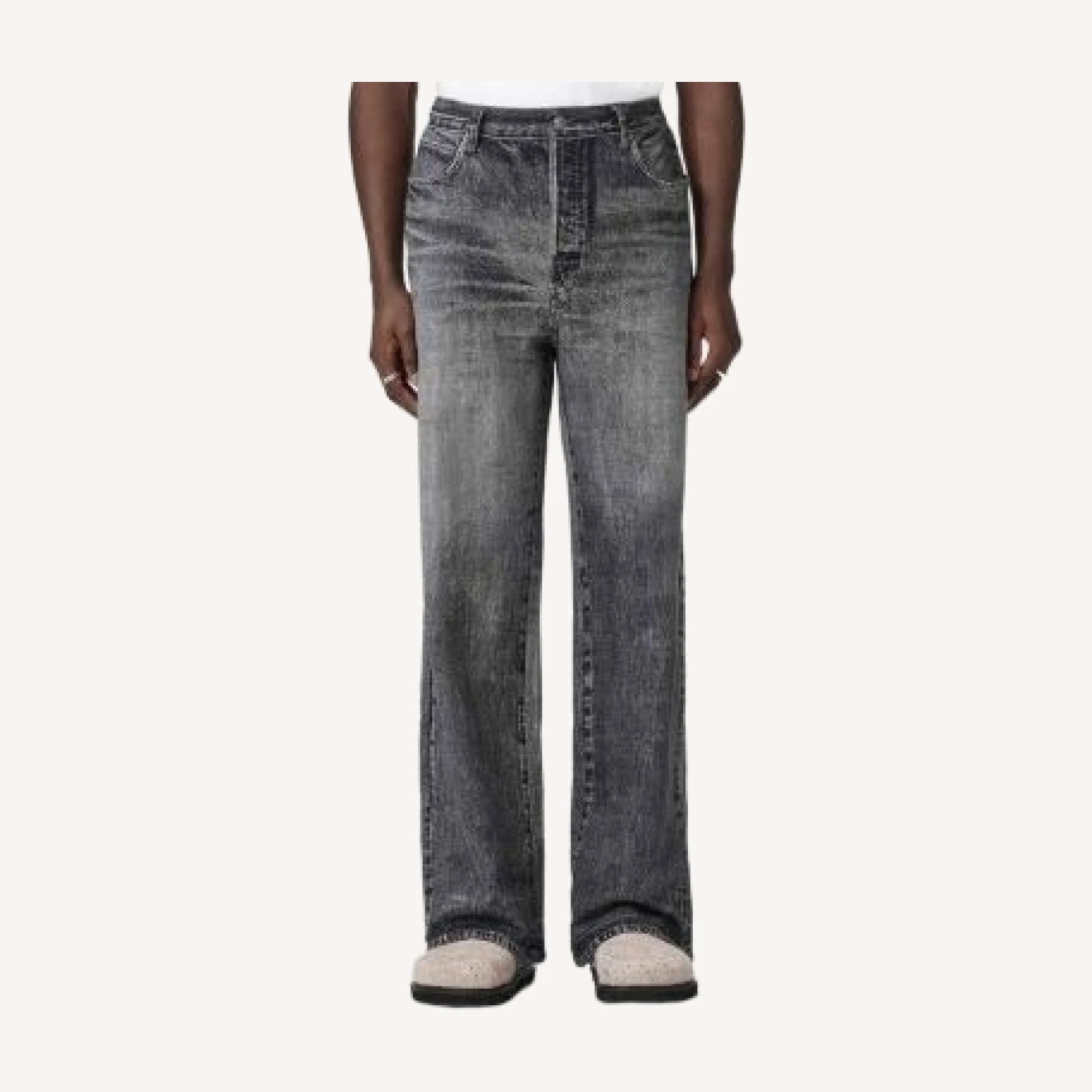 Allsaints Wide Fit Lenny Jeans in Illusion Black