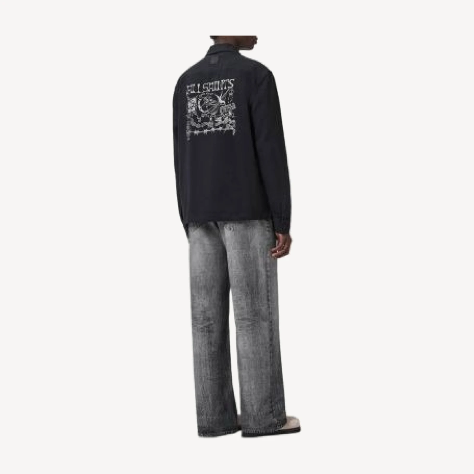 Allsaints Wide Fit Lenny Jeans in Illusion Black