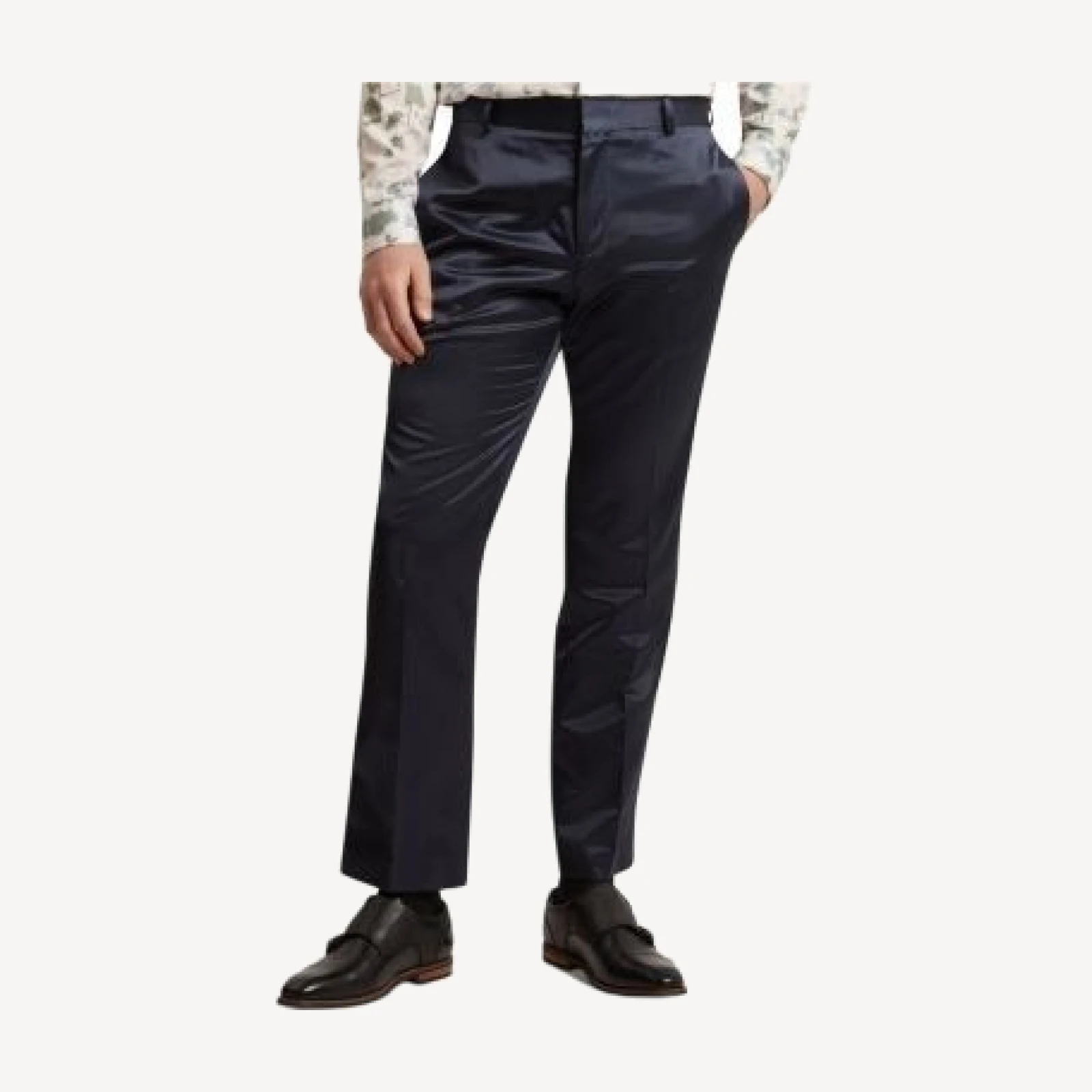 Ted Baker Fluidt High Shine Straight Fit Tailored Pants