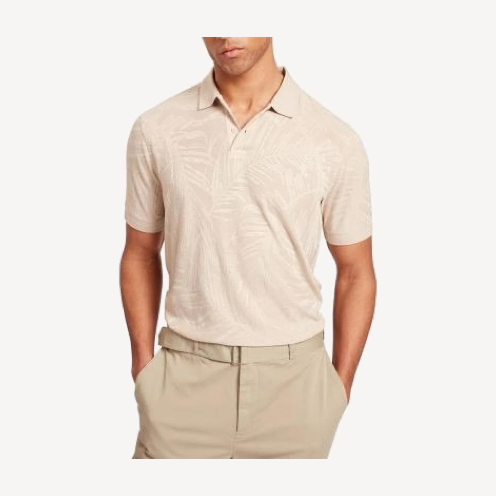 Ted Baker Edwine Jacquard Leaf Print Polo Shirt