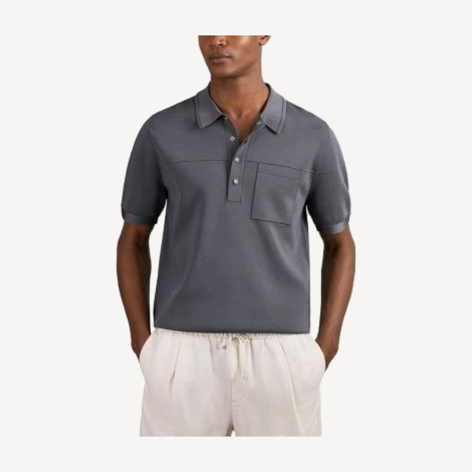 Reiss Blinker Short Sleeve Snap Polo