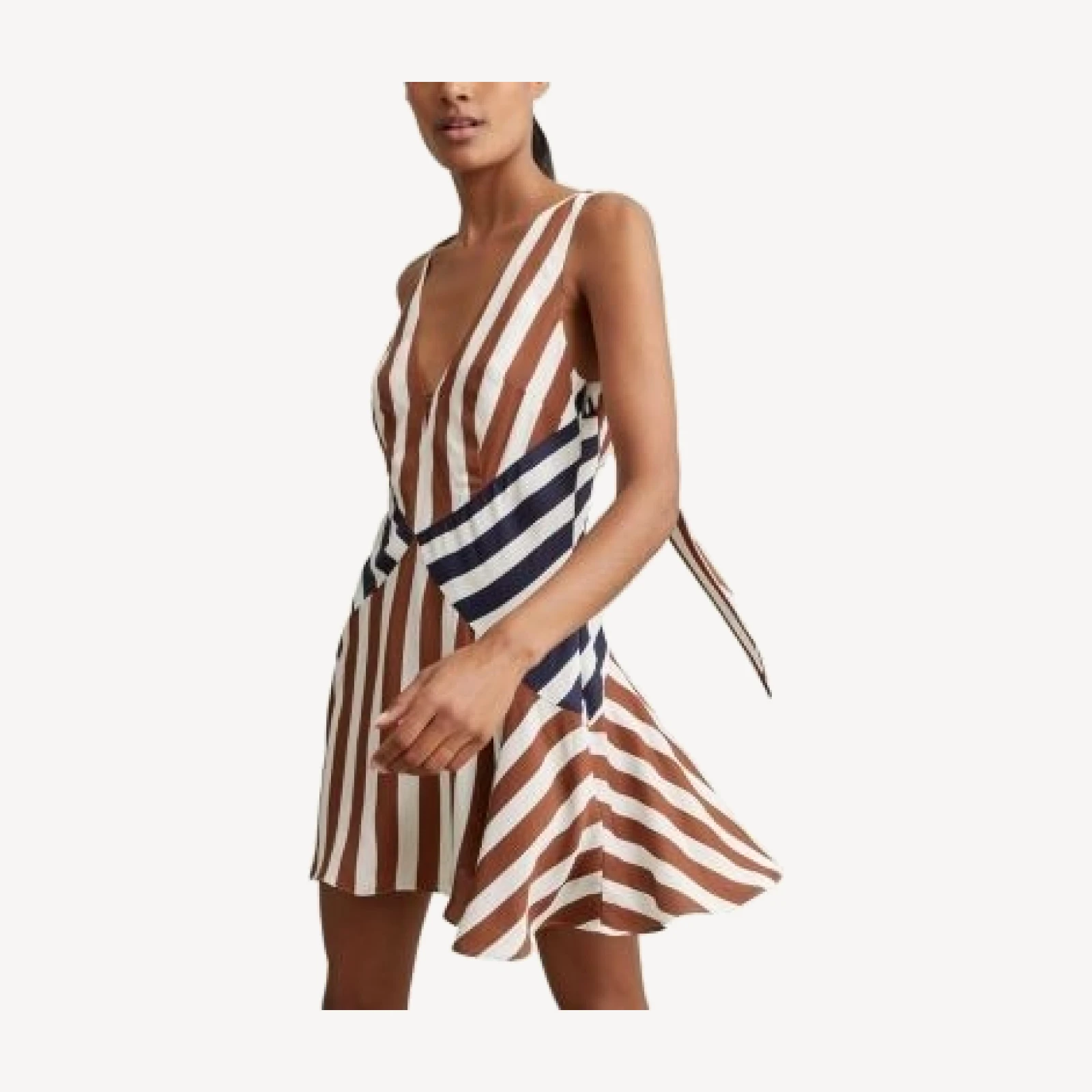 Reiss Esme Printed Stripe Flippy Dress