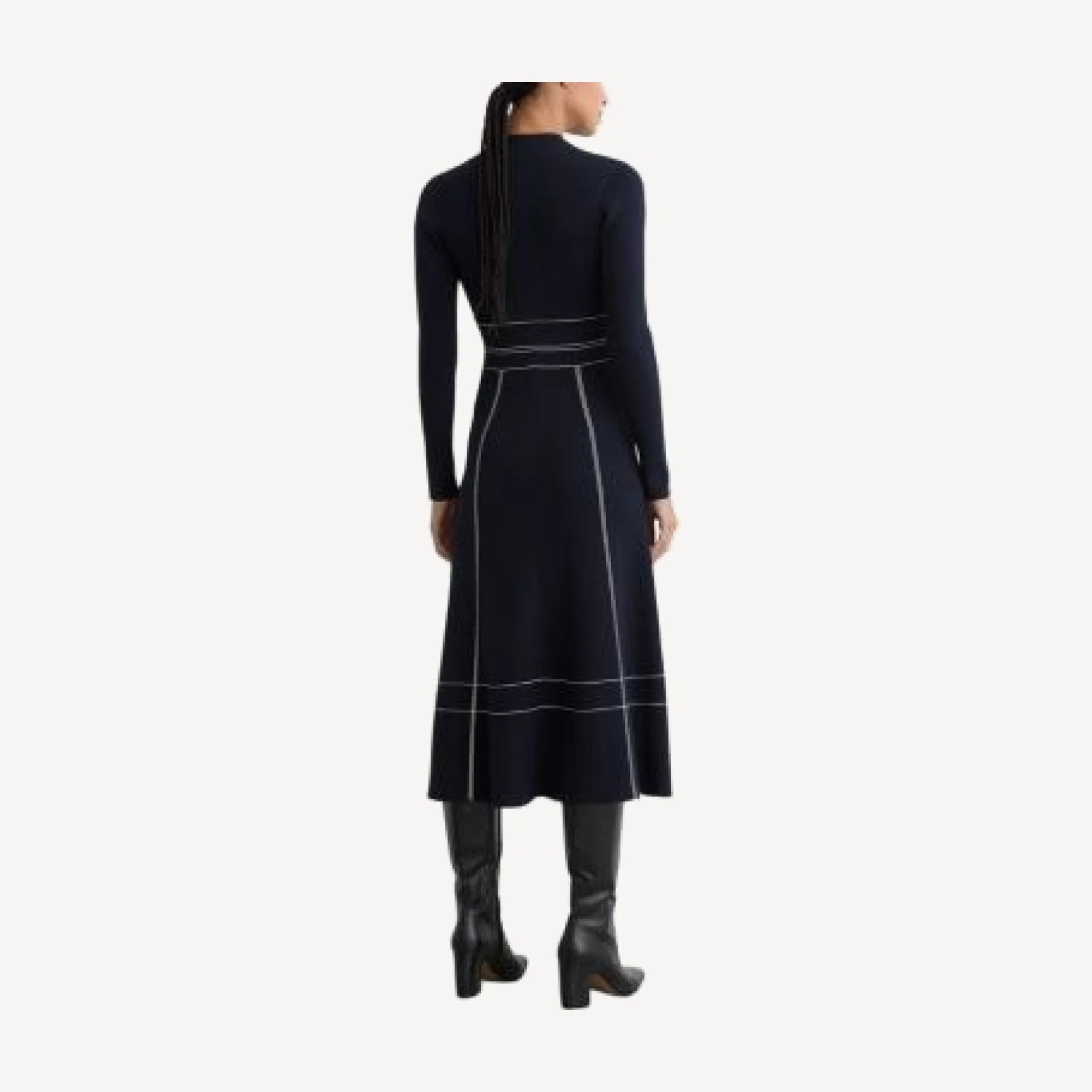 Reiss Button Front Long Sleeve Midi Dress