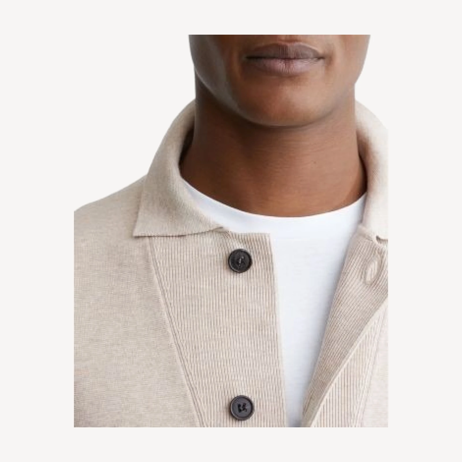Reiss Plaza Long Sleeve Button Through Ribbed Cardigan