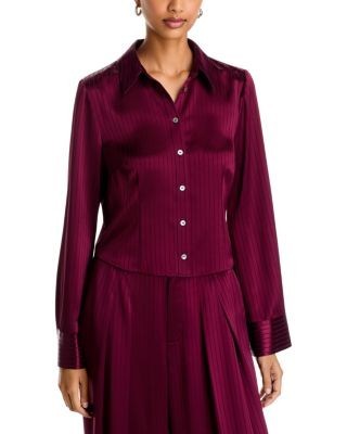 Cinq a Sept Georgia Satin Stripe Blouse