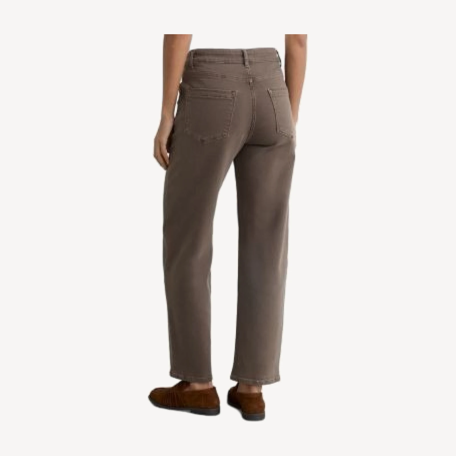 Reiss Selin Mid Rise Straight Ankle Jeans in Mocha Brown
