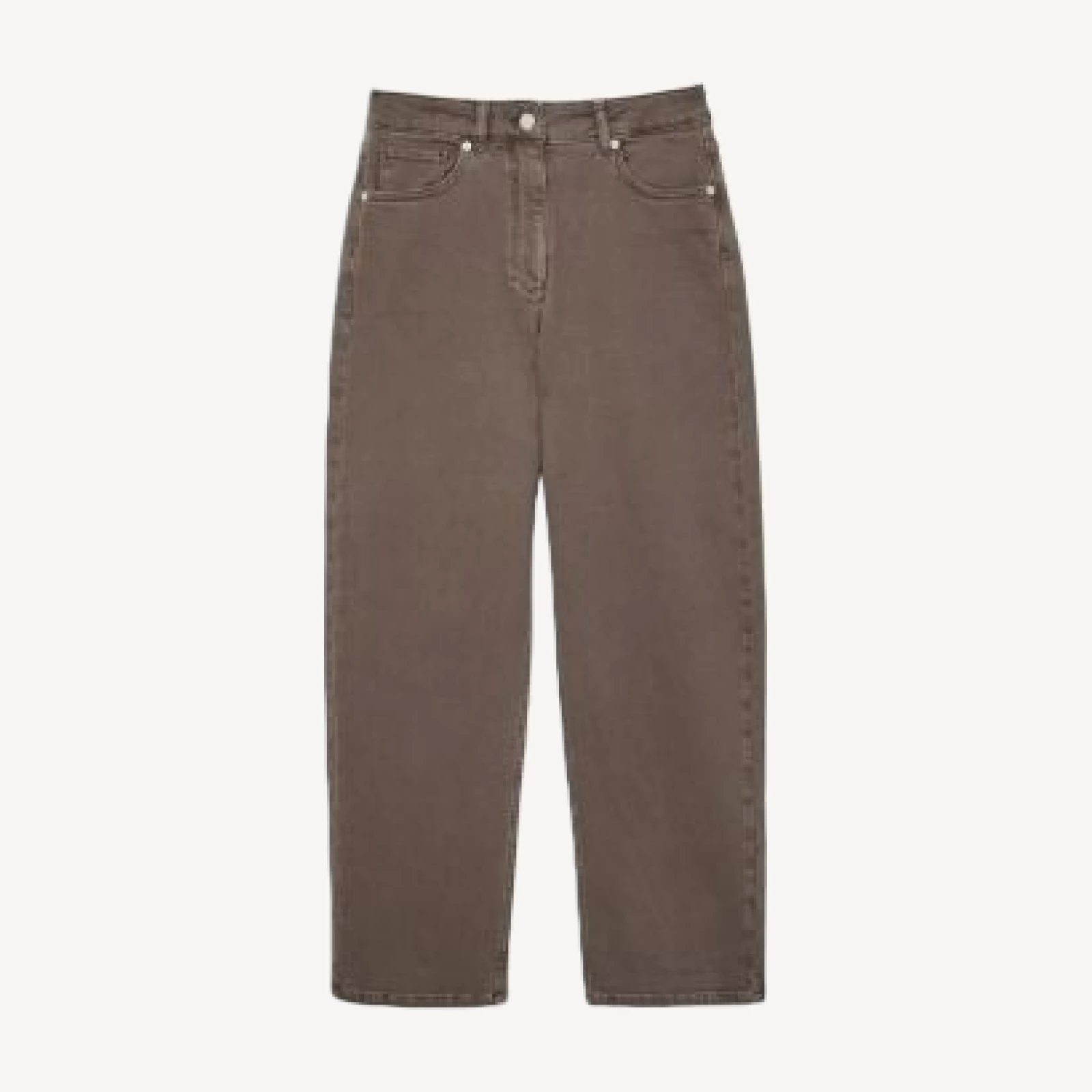 Reiss Selin Mid Rise Straight Ankle Jeans in Mocha Brown