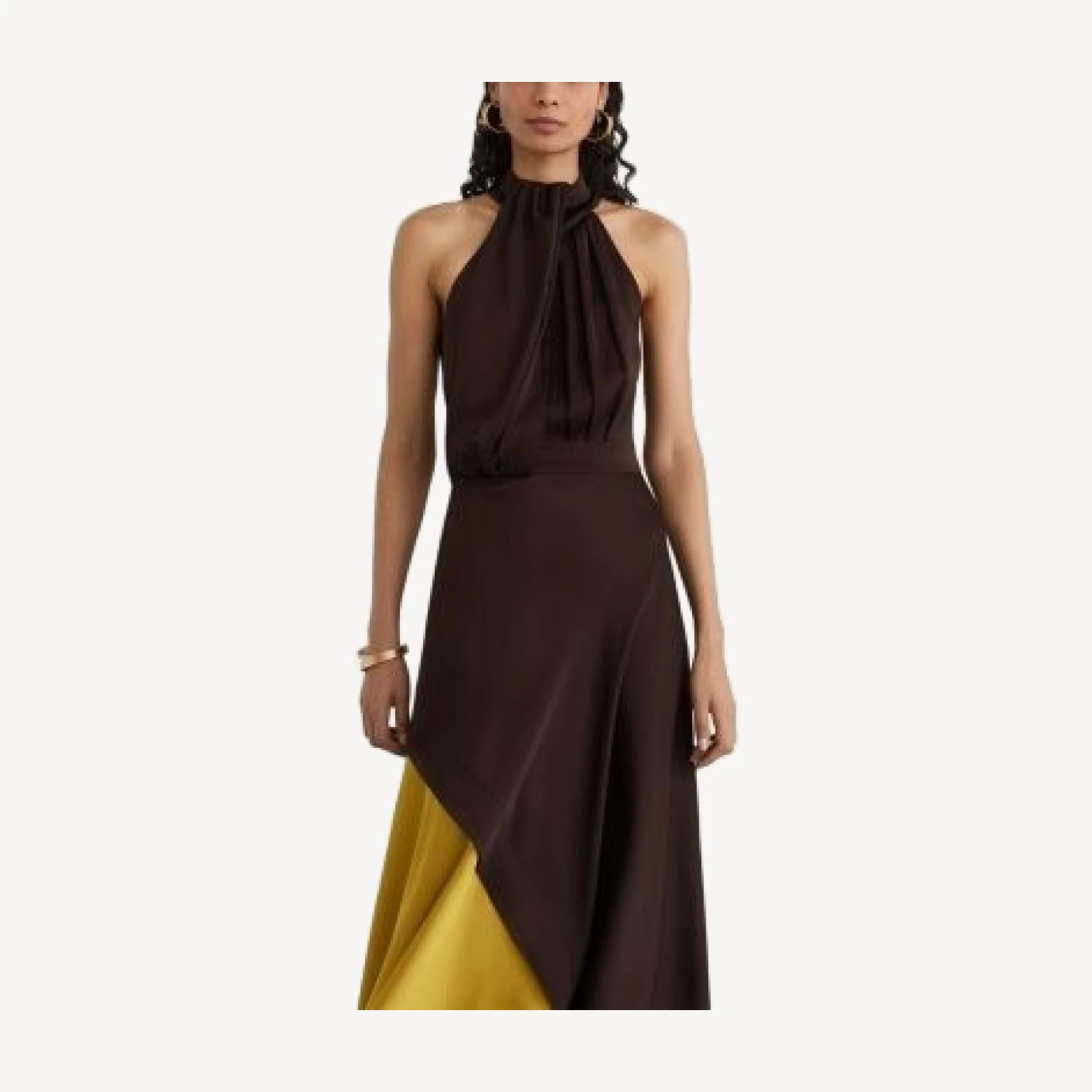 Reiss Bianca Satin Color Blocked Dress