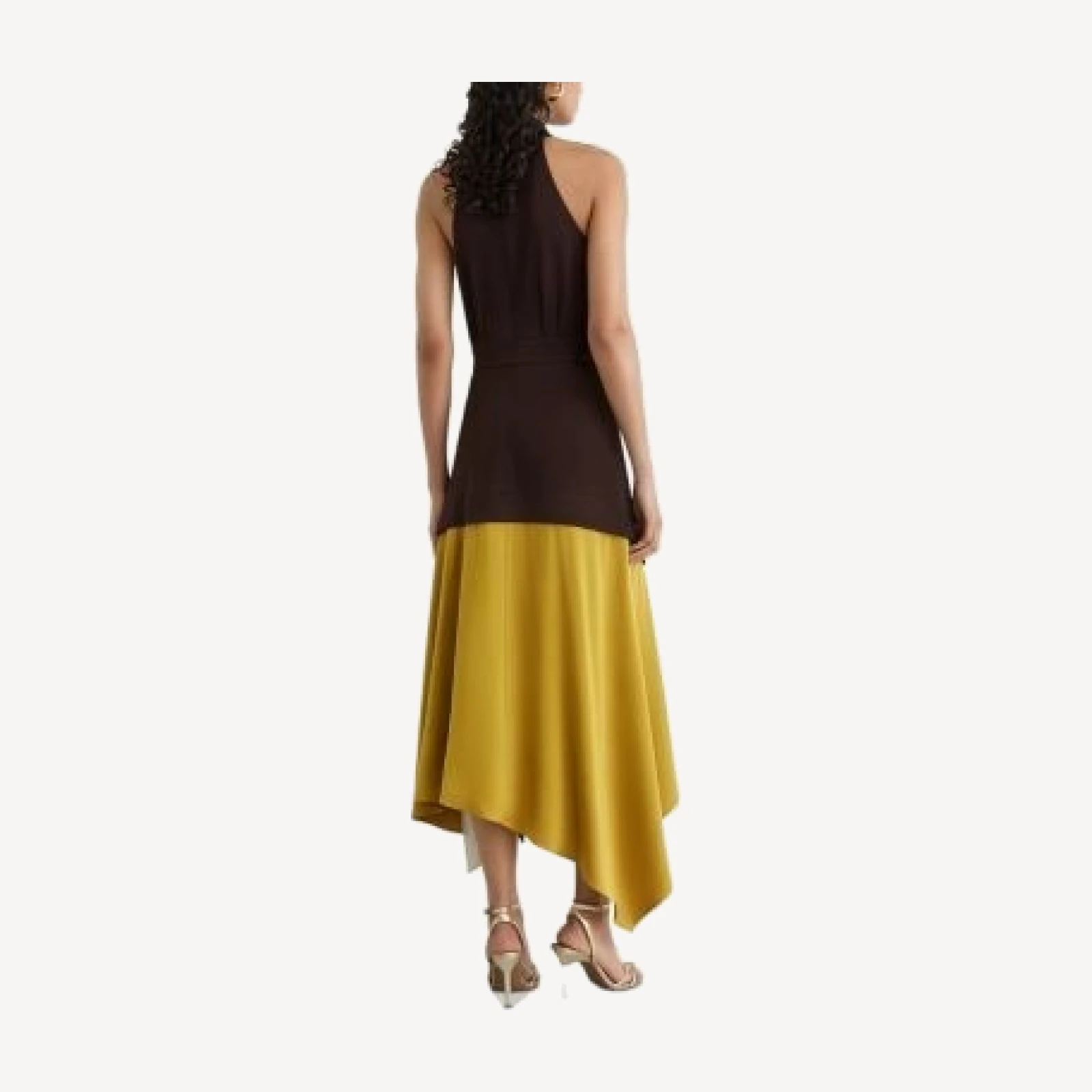 Reiss Bianca Satin Color Blocked Dress