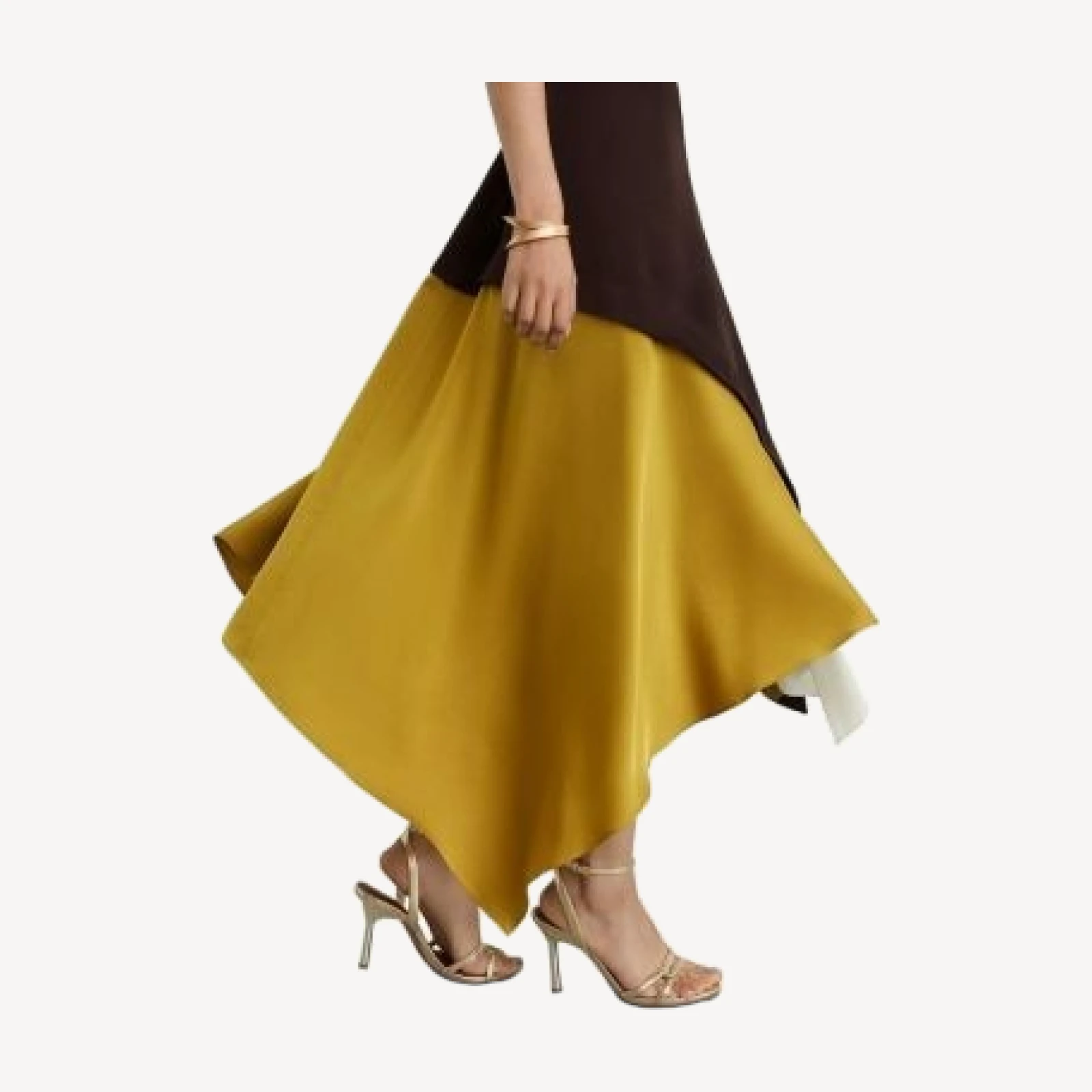 Reiss Bianca Satin Color Blocked Dress